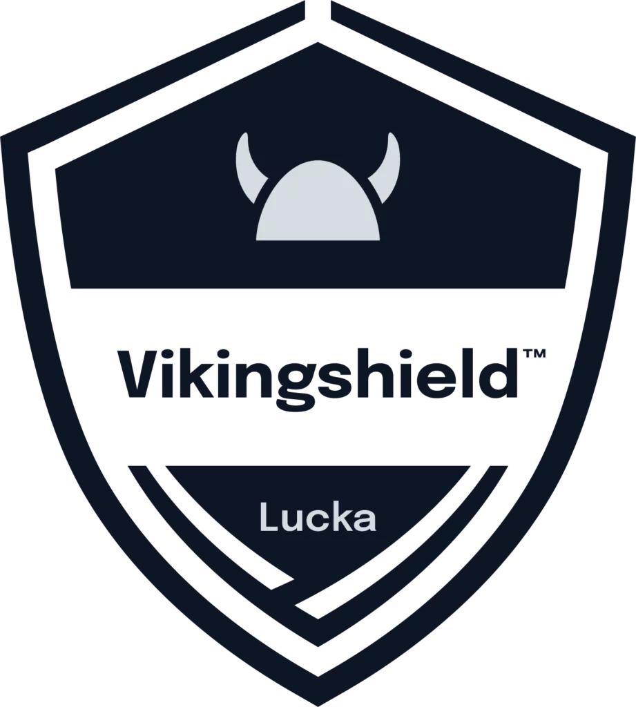 Aluminiumlucka sköld logotyp