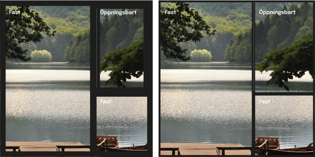 HansenMillennium VS Vanligt fönster - aluminiumfönster - glasfasad